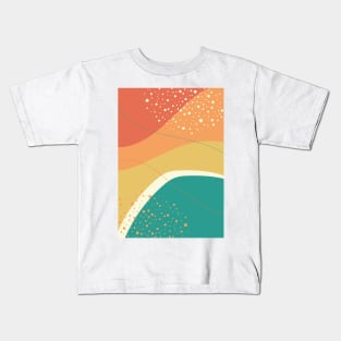 Modern Abstract Organic Shapes in Yellow, Orange and Teal Kids T-Shirt